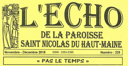 Echo de la paroisse novembre décembre 2018