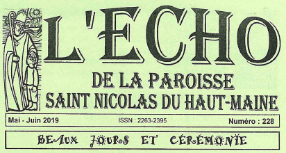 Echo de la Paroisse Mai Juin 2019