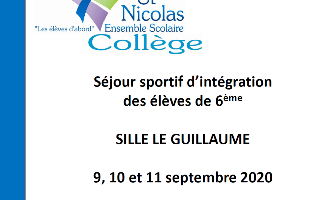 Diaporama de la réunion de présentation du séjour d’intégration 6èmes à Sillé-Le-Guillaume