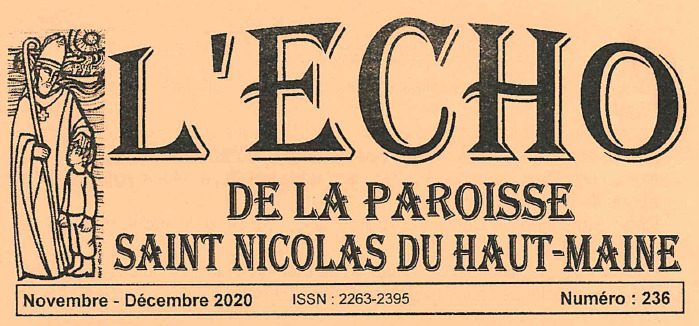 Echo de la paroisse – Novembre Décembre 2020