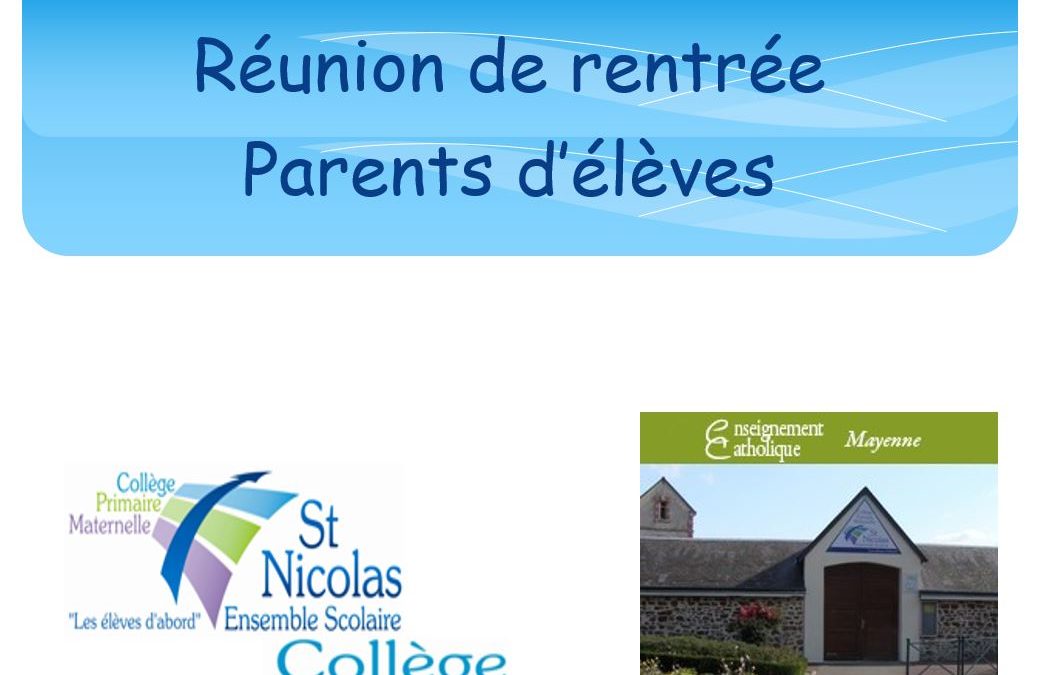 Réunion de rentrée parents