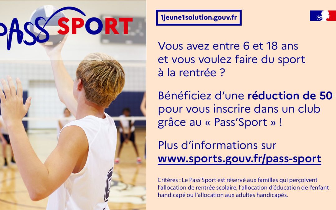 Pass’ Sport : 50 euros de réduction pour inscription dans un club