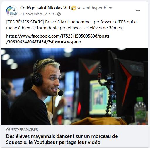 Les élèves de 3ème dansent sur un morceau se Squeezie, le youtubeur partage la vidéo!